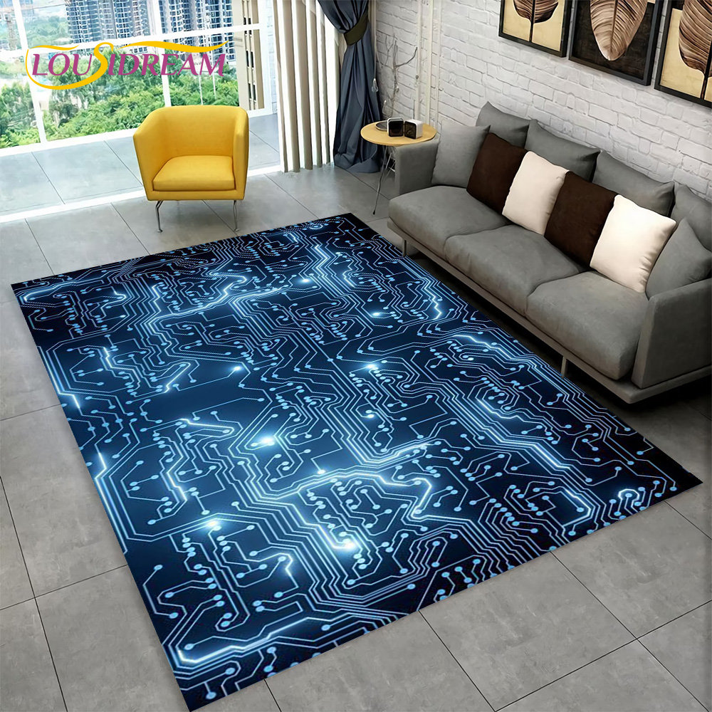 Kids Outdoor Area - 3D Chip Platine Bereich Teppich, Teppich